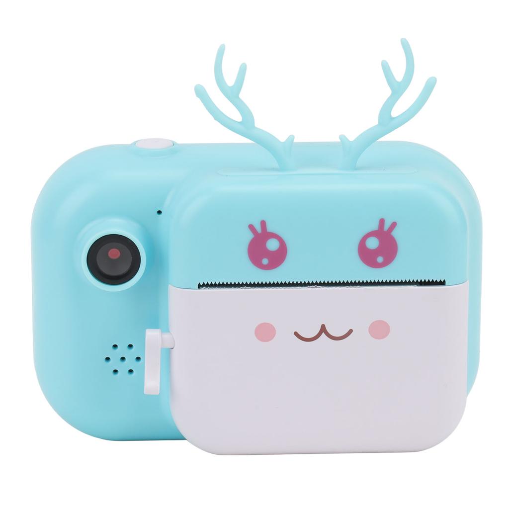 Детская камера для печати Mini 24MP Fawn Shape Blue HD Print Paper Roll Instant Photo Cameras