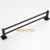 . Matte Black Finish Stainless Steel Bathroom Accessory Double Towel Bar Towel Rail Towel Holder YT-10798-H
