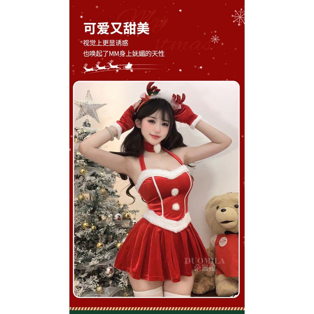 Рождественское платье Domila, женское бархатное платье, чистое похоть, сексуальный женский костюм для трансляции в прямом эфире, сценический костюм на Хэллоуин