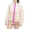 Nike Спортивная куртка свободного кроя с капюшоном в стиле колор-блок, женская куртка светло-слоновой кости, мерцающая, огненно-розовая DD2089-110