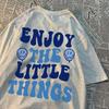 Enjoy The Little Things Letter Men T-Shirt Harajuku O-Neck Tshirts Cartoons Sweat Tee Clothes Fashion Personality Mens Tshirt