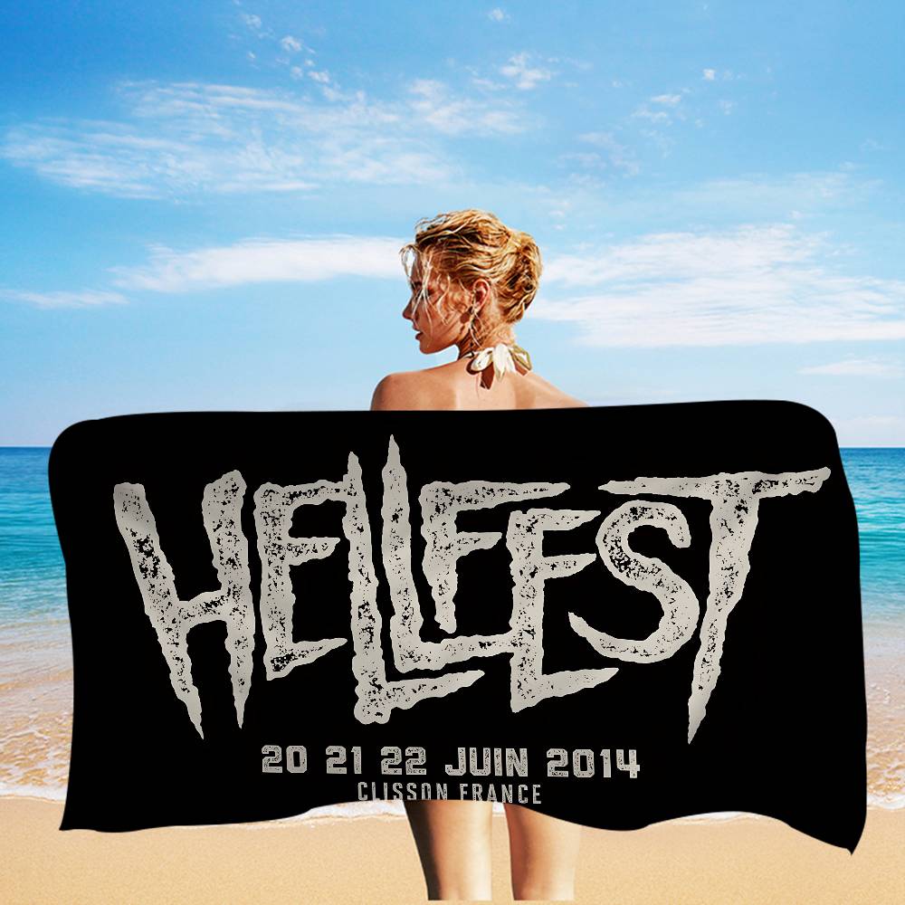 Знаменитый музыкальный фестиваль H-Hellfest Микрофибровое одеяло Быстросохнущие пляжные полотенца Большой размер с принтом Супервпитывающее полотенце-одеяло