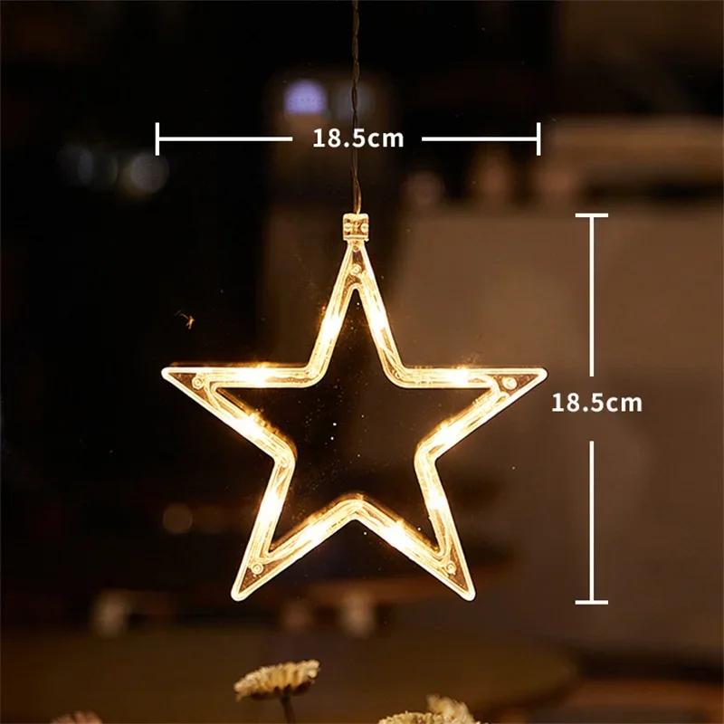 LED Light Snowflake Santa Window Ornaments Decoration for Home Xmas Navidad New Year Christmas Decor Fairy Lamp String Lights