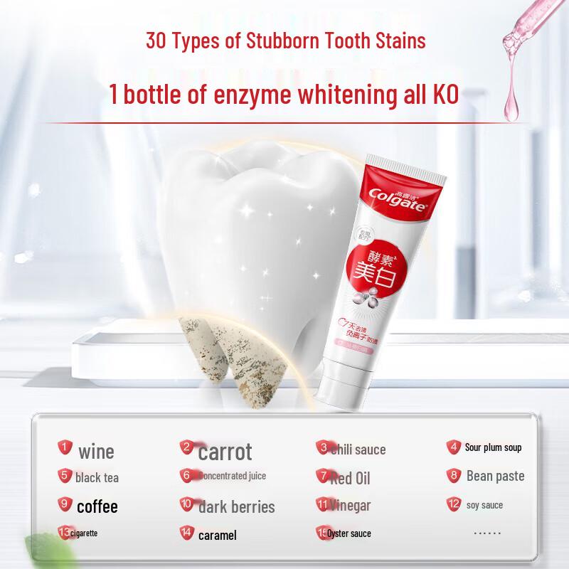 Colgate Enzyme Whitening Toothpaste White Peach Flavor