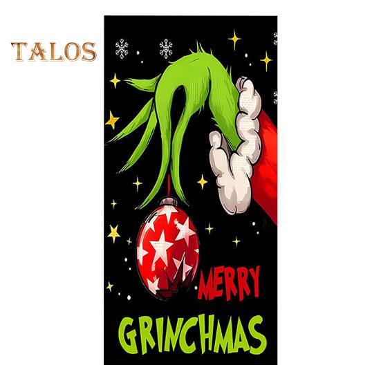 1 комплект гобеленов для гаражных ворот с 4 застежками-лентами в рождественском стиле с принтом Гринчи из мультфильма, создающий праздничную атмосферу для украшения фона для новогодней вечеринки