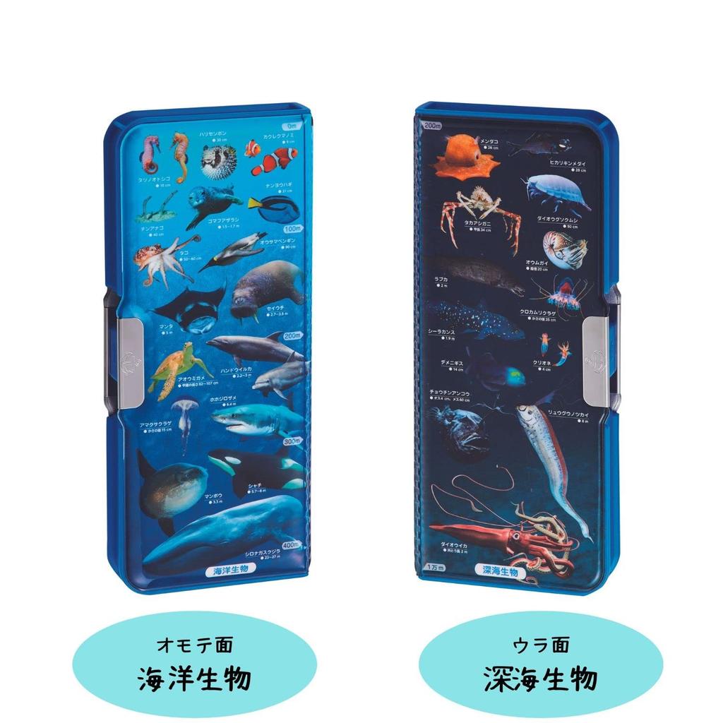 Kutsuwa Pen Case with Magnetic Design for Marine Life Case/Pencil Closure, 2-Door Learning,
