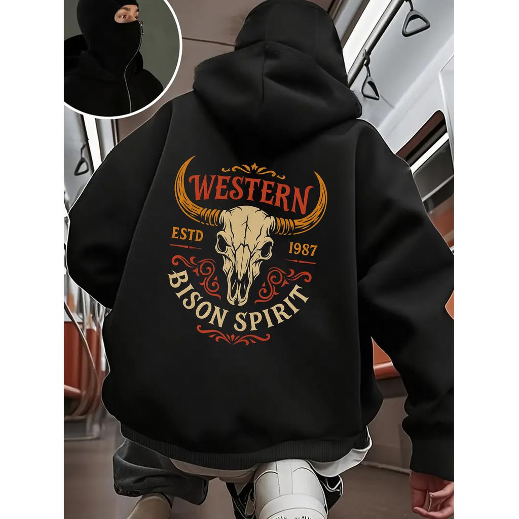 Men's Spring Hoodie, 3D Digital Print Weird Funny Men's Hoodie skull Fashion Youth Jumper Loose And Comfortable