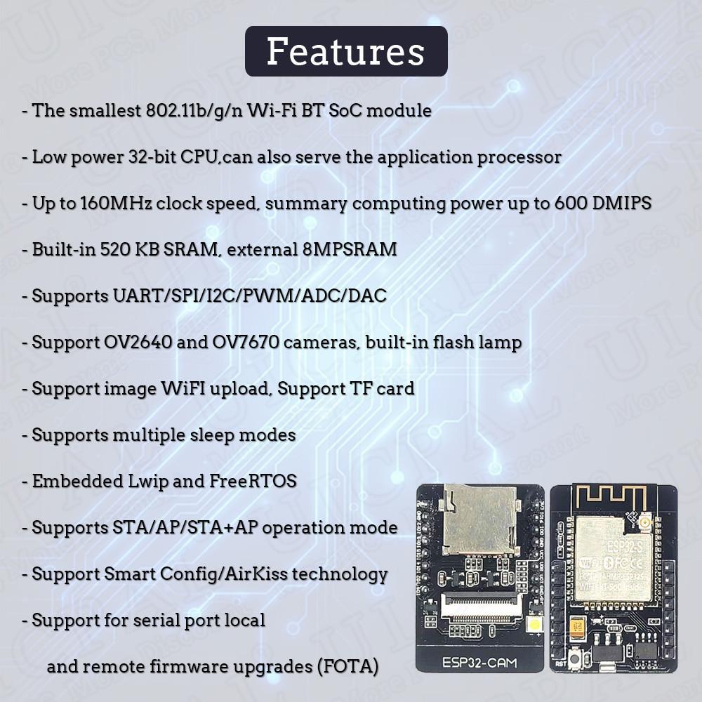 ESP11 CAM с модулем камеры OV1611 Комплект 1,1G Wi-Fi Bluetooth Модуль WIFI 1dBi Антенна 66 111 161 Градусов 611 нм 811 нм Ночное видение