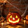 Weatherproof Fall Yard Lights Solar Pumpkin Lanterns, Waterproof Outdoor Halloween Light, Spooky Powered Lantern Hanging Orange for Garden Porch Decor