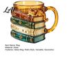 Retro Style 3D Stacked Book Cup Cat And Vintage Glass Mug, Cute Design Household