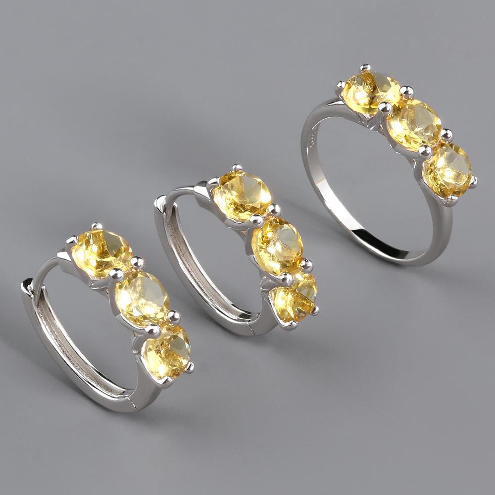 Bolaijewelry Новые модные женские серьги с натуральным драгоценным камнем и цитрином, простой дизайн, серебро 925 пробы для мамы, праздничный подарок