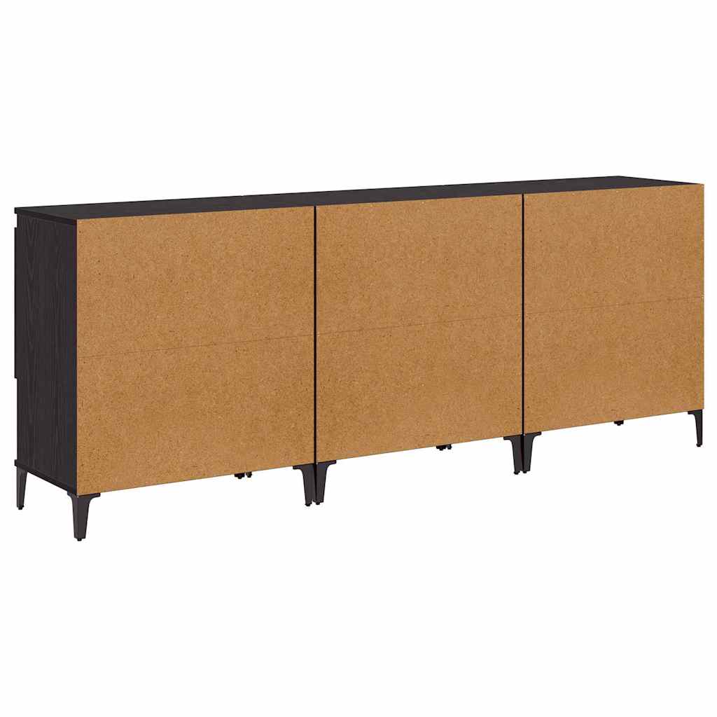 Sideboards 3 pcs Black Oak Effect 60 x 35 x 70 cm