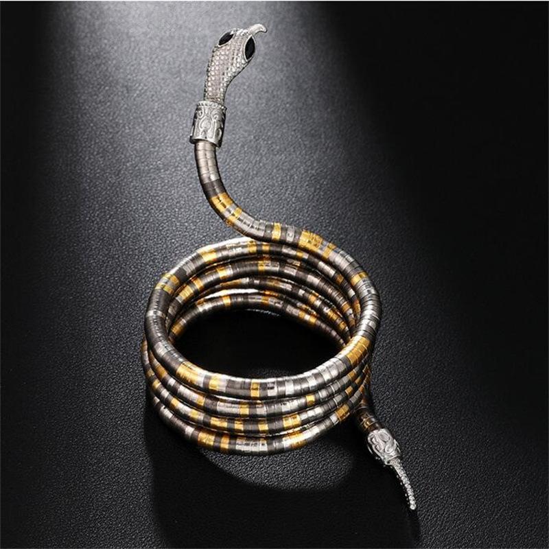 Dark Earth Cool Snake Necklace Men and Women European and American Style Exaggerated Niche Personality Design Sense Adjustable