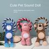 Blue Bear Pink Piggy Brown Monkey Squeaky Plush Puppy Toys Interactive Tug of War Dog Toy with Pull Rope
