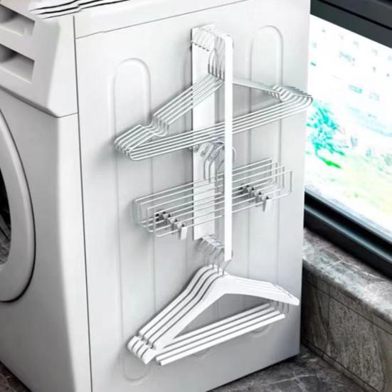 Магнитная вешалка для одежды, вешалка для белья, органайзер для вешалок, прочный держатель для вешалок из углеродистой стали, экономящий место в прачечной