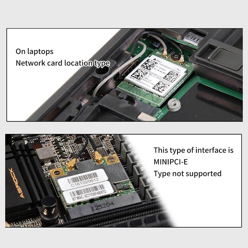 Для ноутбука ПК Wi-Fi 6E Ax210 Bluetooth 5.2 M.2 Беспроводная карта Ax210Ngw 2,4 ГГц 5 ГГц 6 ГГц 5374 Мбит/с 802.11Ax Ax200 Адаптер