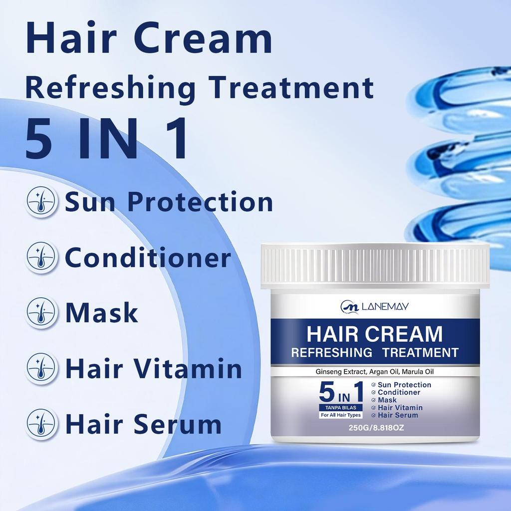 Hair Cream-Prevents Dryness And Brittleness-Minmizes Hair Damage From Coloring And Bleaching-Suitable For All Hair Types, 250ml