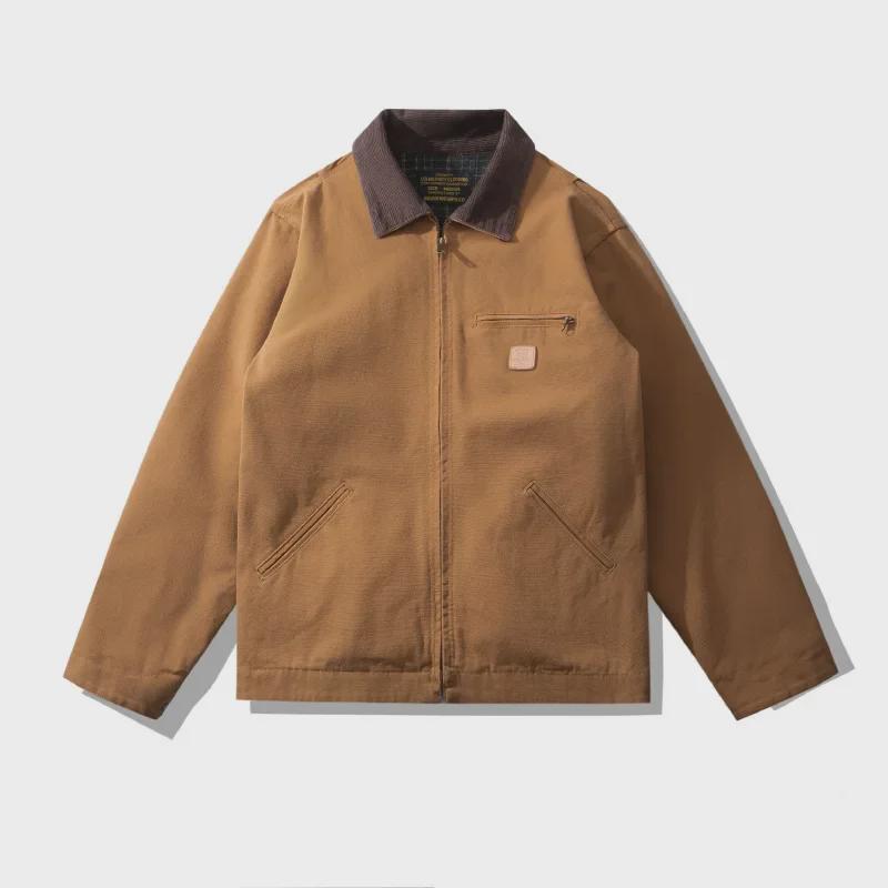 OKONKWO CleanFit Detroit Interstellar Canvas Jacket - Santa Fe J97 Thickened Design