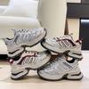 Korean Version of Silver Platform Dad Shoes for Women 2025 Autumn New Fried Street Heightening Lightweight Fashion Casual Shoes Sports Shoes