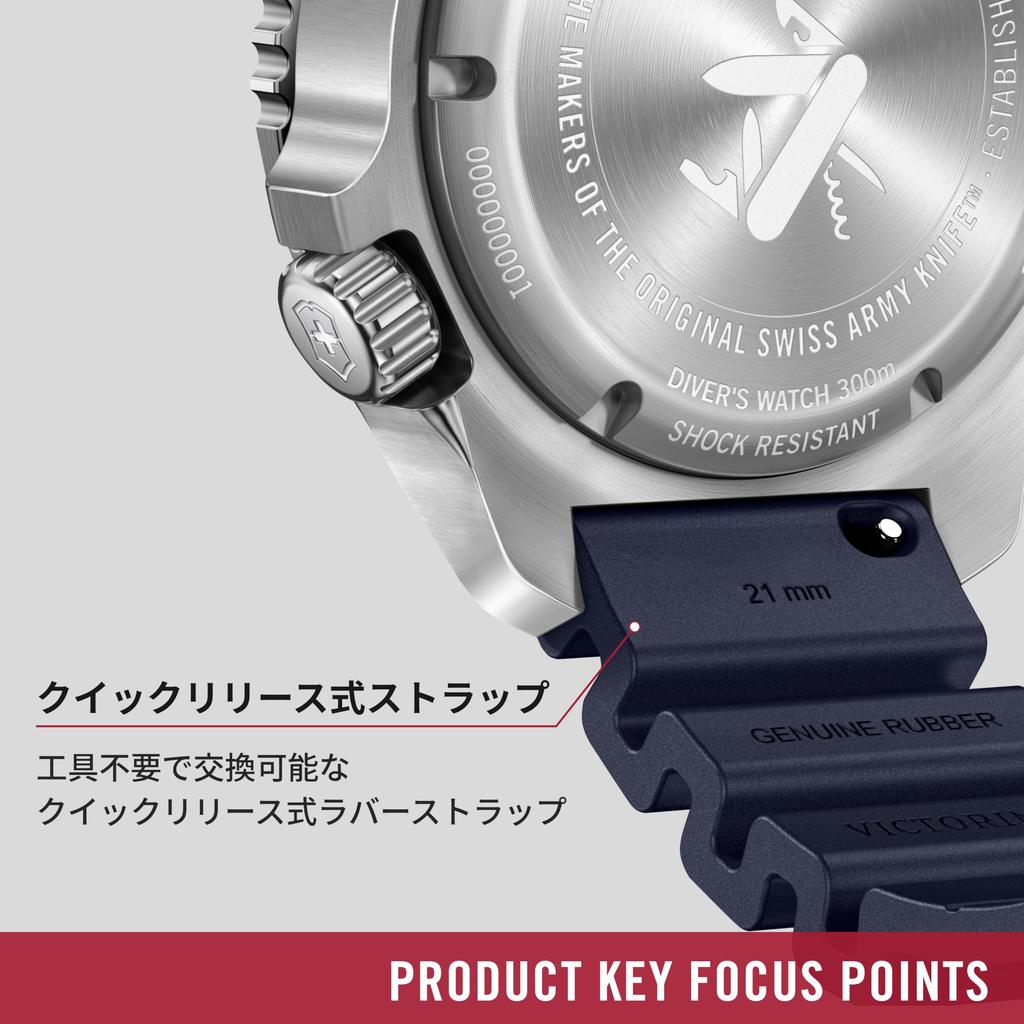 Victorinox Автоматические часы DIVE PRO с корпусом из нержавеющей стали, синим циферблатом, синим ремешком и отличным мужским (316L), Циферблат, Ремешок. Водонепроницаемый, Стильный, Подарок.