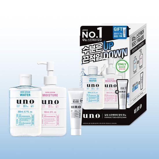 Сыворотка Uno Skin 2 Type Special 380 мл (Сыворотка для кожи + Увлажнение кожи + Средство для умывания Whip Wash Black Mini)