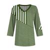 Women's V-neck Gradient Print Three-quarter Sleeve Fashion Top