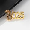 Elegant 2025 Snake Year Brooch Pin Wisdom And Good Fortune Badge Pin Nonfading Metal For Festival Fashion Enthusiasts