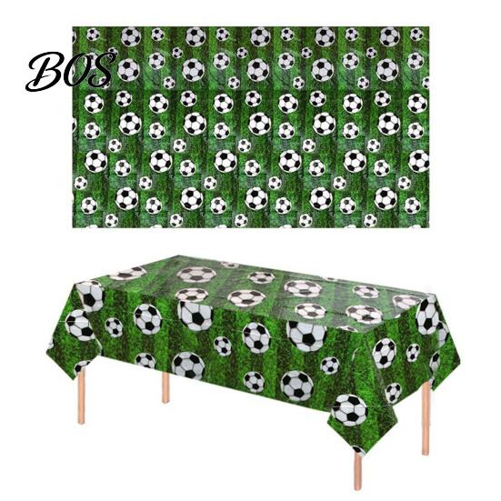 Party Background Cloth Decorative Football Tablecloth, Waterproof PE Design, Rectangular Tables Fan Decoration Field Cloth, for Decorations