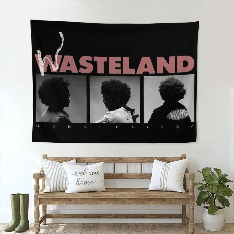 Rent Faiyaz Wasteland Album Black White Storyboard Portrait Tapestry, Indie Wall Art for Bedroom Decor