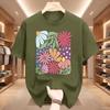 Trendy Boho Floral Tshirt Soft Flower Graphic Tshirt Cute Spring Garden Botanical Top Summer Short Sleeve Unisexs Clothing Tops