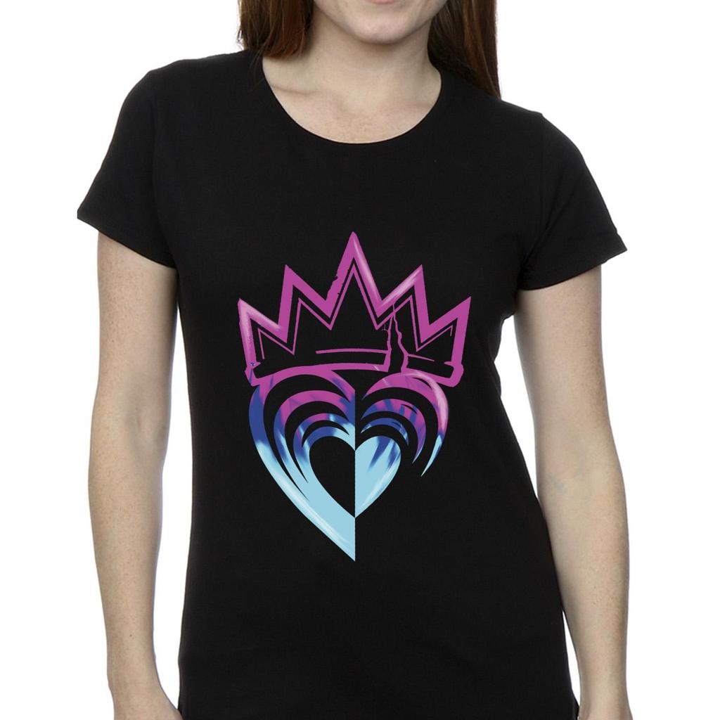 Disney Womens/Ladies Descendants Pink Crown Cotton T-Shirt