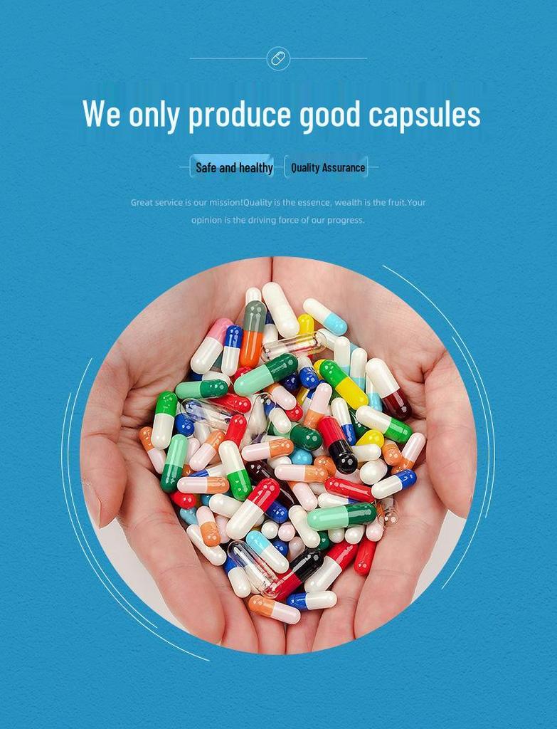 Sheng Lan Gelatin Empty Capsules - Edible Gastric-Soluble Shells [1# Blue White]