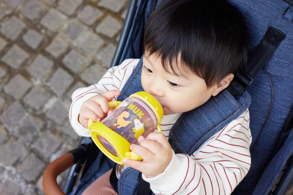 NUK Premium Choice Learner with Temperature for Cup Drinking Practice Bottle, Kyoryu, 150ml, Graduations, (FDNK10743996Y)