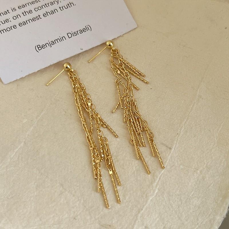 Блестящие серьги-кисточки, женские серьги с чувством высокого класса, легкие роскошные аксессуары для ушей в нишевом дизайне