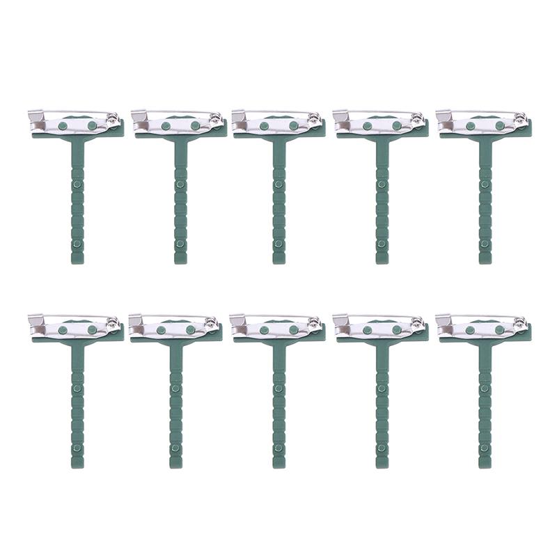 10Pcs Diy Art Plant Flower Brooch Holder Fixed Clip T Shape Triangle Pin