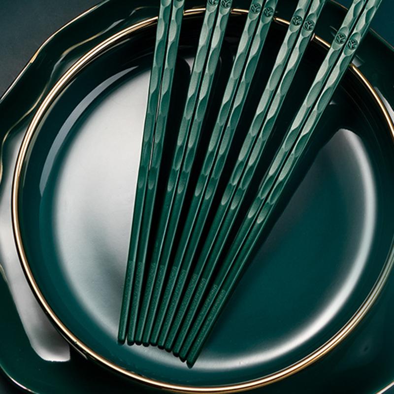 Палочки для еды, набор посуды, 5 пар палочек для суши, палочки для еды, многоразовые противоскользящие палочки из сплава, корейский стиль