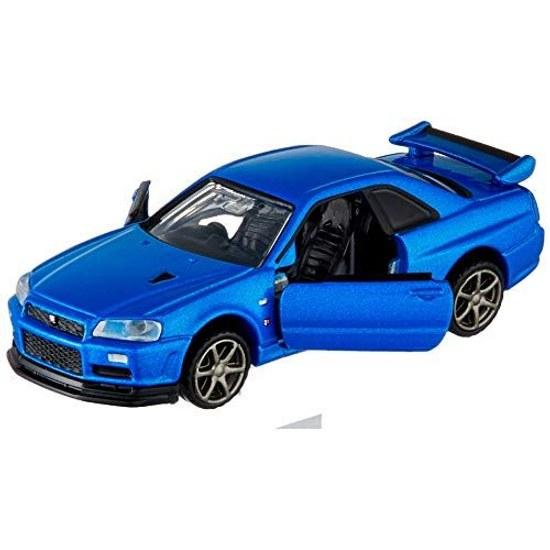 Takara Tomy Tomica Premium 11 Nissan Skyline GT-R V-SPEC2 Nur miniature car toy ages 6 up boxed meets safety standards ST mark certification.