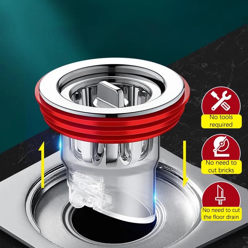 Odor Proof Floor Drain Core Silicone Shower Floor Drain Plug Insect Proof Odor Proof Hairpin Plug Kitchen Bathroom Toilet Sewer