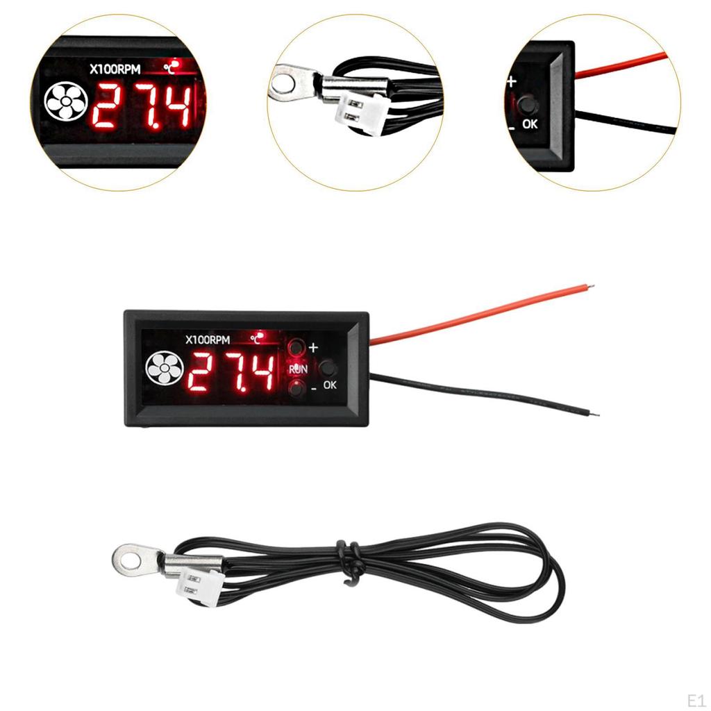 4 Wire Fan Speed Controller Accurate 12V 3A Real Time Monitorings Reliable Mini Digital Display PWM