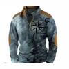 Fashion Men's Sweatshirt 3d Printed Half Zip Men's Polo Shirt