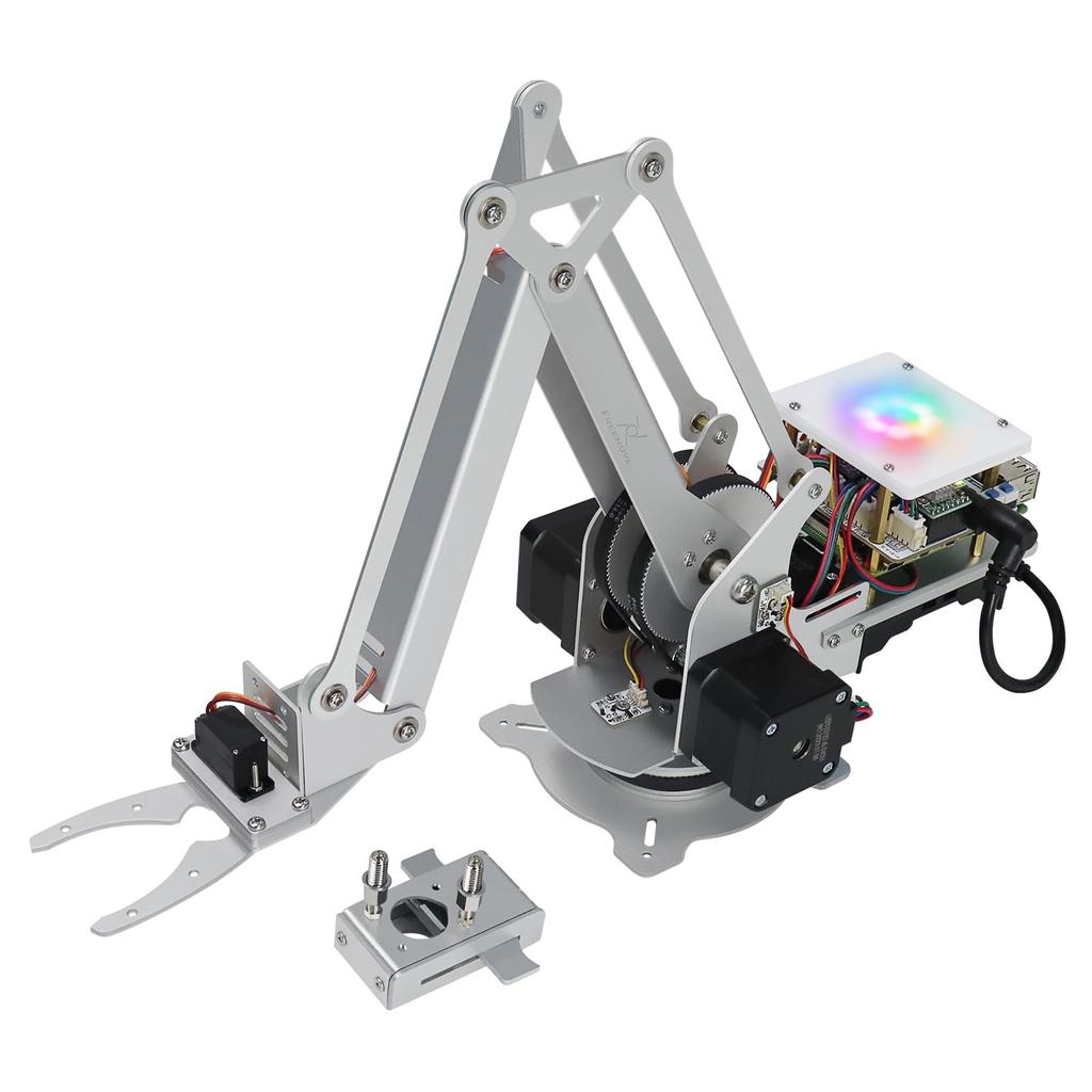 Freenove Robot Arm Kit for Raspberry Pi Stepper Metal Clamp Drawing Record App Control Pi Not 5/4B/3B+/3B/3A+, Motor, Construction, Mode, Mode, &