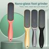 Наностеклянная пилка для ног, средство для удаления мозолей, двухсторонняя шлифовальная машинка для ног, гладкие ноги, инструмент для педикюра для сухого и влажного использования, легко очищается, скребок для ног