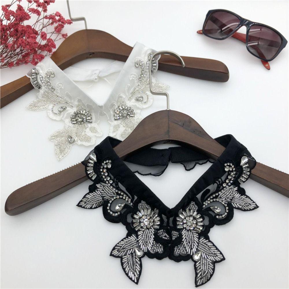 Shirt Detachable Collar Neckline White Black False Collar Fashion Pearl Fake Collar Women