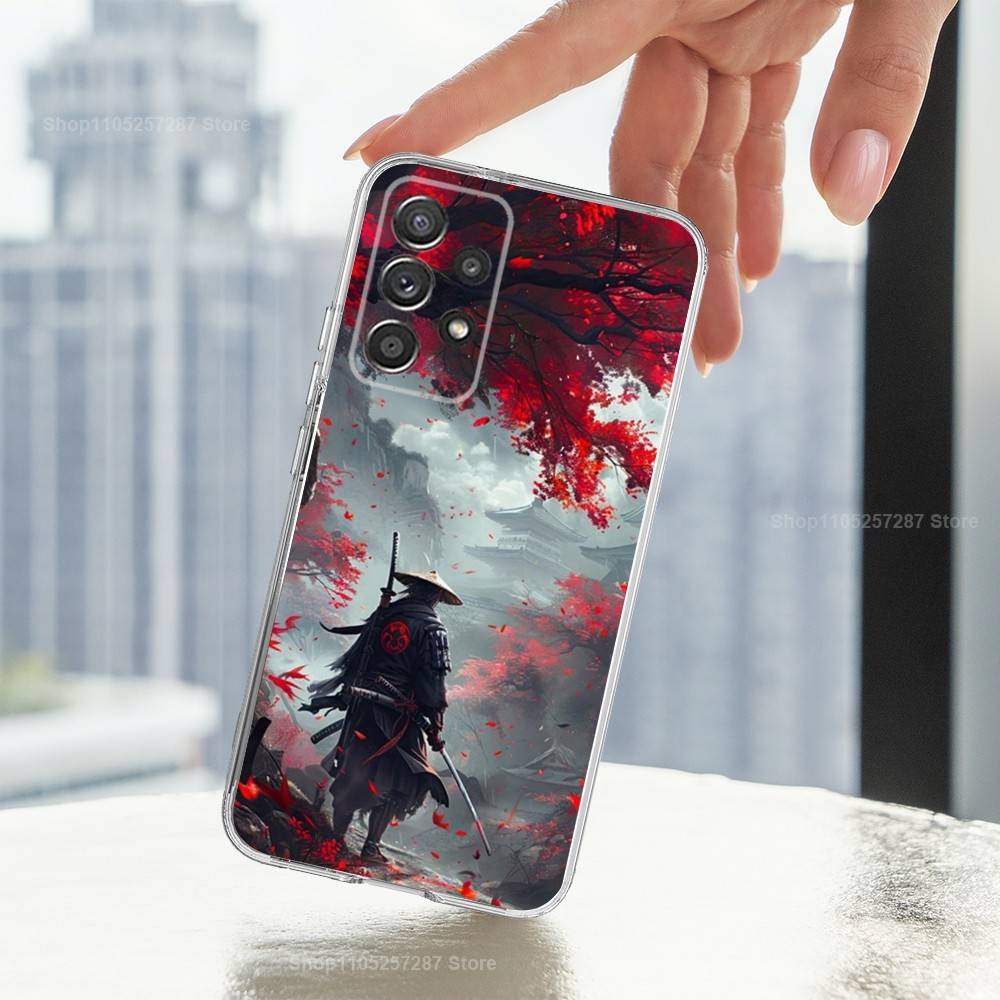 Samurai Art Bushido Case For Samsung A51,30,71,S9,Ultra,Lite,S22,10,20,FE,23,21,PIus,Transparent, Silicone