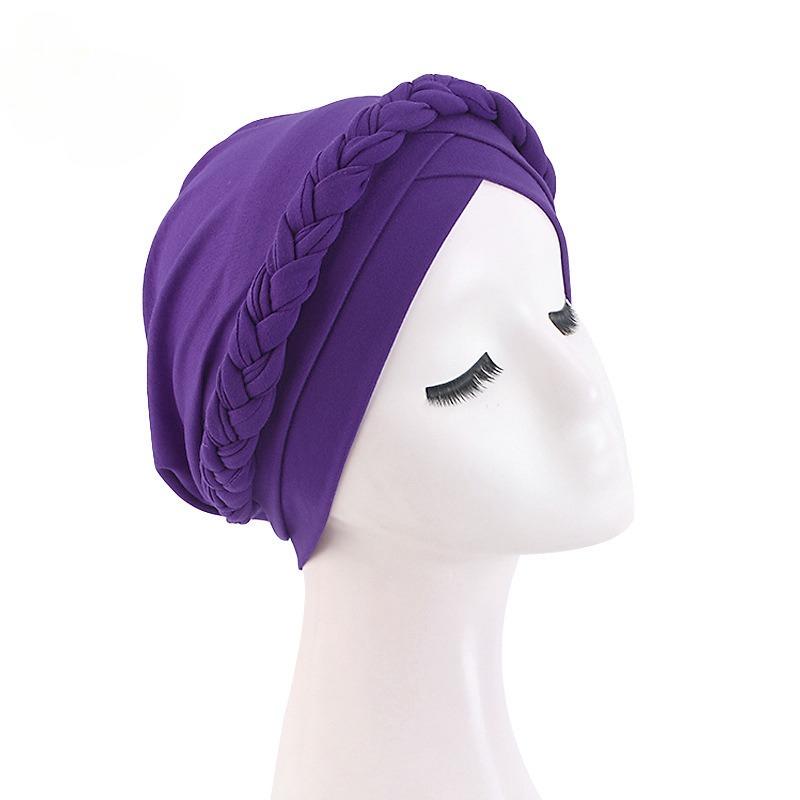 1pc Solid Color Women Multi-Purpose Headband for All Seasons,Two Strands of Mulberry Silk Braid Headscarf for Outdoor Activities