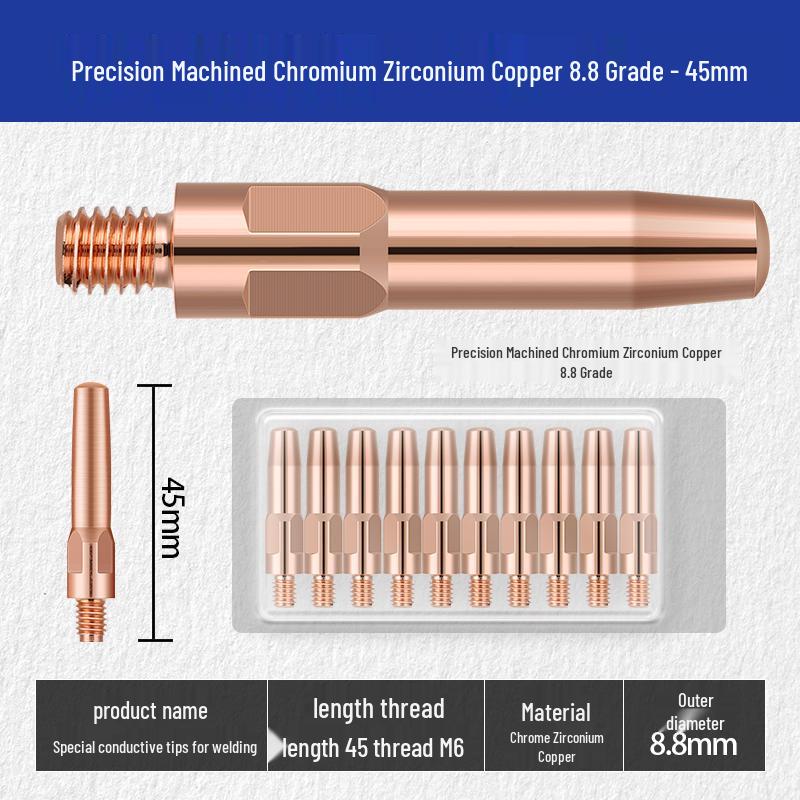 Набор контактных наконечников для MIG-сварки: Аксессуары для пистолета с газовой защитой CO2, медное токопроводящее сопло