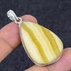 Natural Yellow Calcite Gemstone 925 Sterling Silver Jewelry Pendant 2.17" W5w20