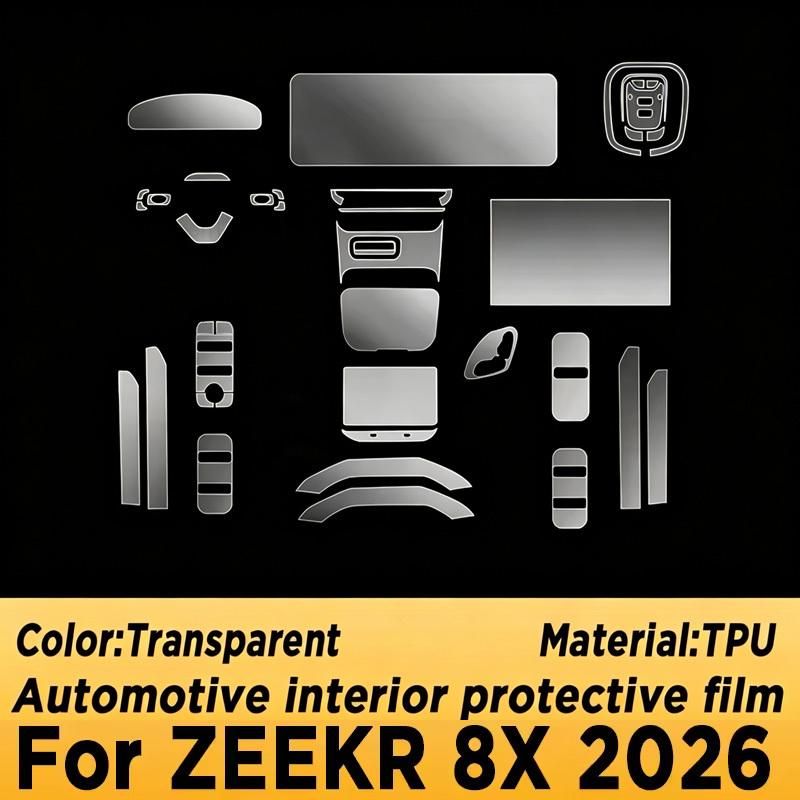 For ZEEKR 8X 2026 Panel Navigation Screen Automotive Interior Protective TPU Film Anti-Scratch Accessories