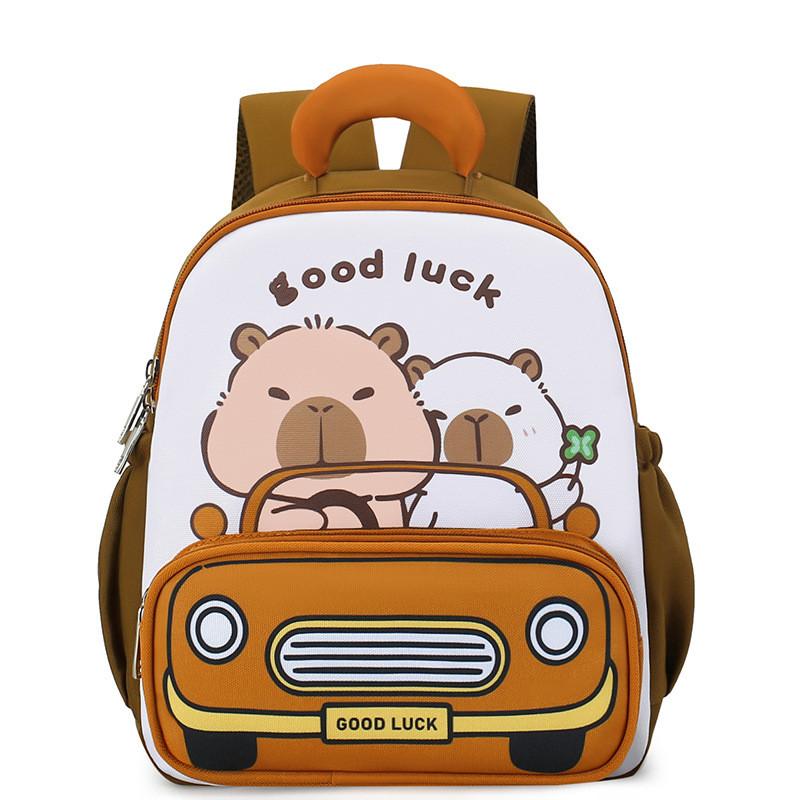 Adorable Toddler School Bag With Cartoon Capybara Pattern And Airflow Design For Kindergarten