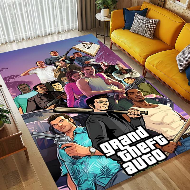 Gta V Гостиная Нескользящий Ковер Мягкий Ковер для Спальни Игровой Комнаты Дивана Офиса Домашний Декор Придверный Коврик Рождественский Подарок C9211773